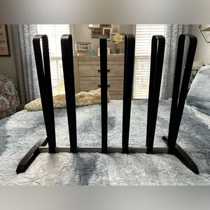 112. Black Boot Organizer Rack